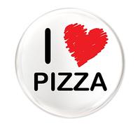 Funky Gifts I Love Pizza 58mm Button Badge