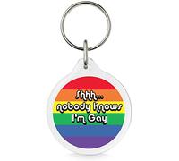 Funky Gifts Shhh... Nobody Knows I'm Gay 40mm Keyring
