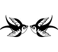 Funky Gifts Twin Pack Tattoo Style Swallows Vinyl Stickers