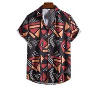 Funky Hawaiian Shirt, Vintage Fashion Black Geometric Polka Dots Men'S Short Sleeve Beach Shirt Button Down Summer Casual Shirts Tropical Print Quick Dry Holiday Party Aloha Shirt