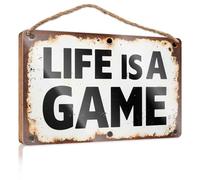 Funky Home Decor Life is A Game: Embracing Life's Challenges Wooden Sign Gift for Boss Woman Funny House Signs(23X35CM)