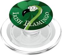 Funky Irish Flamingo Green Bird St Patricks Day PopSockets PopGrip for MagSafe