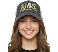Funky Junque Funny Cotton Mesh Trucker Hat for Women, Day Drinking Novelty Gift, Girls Trip - This is My Drinking Hat, This is My Drinking Hat - Vodka, One Size