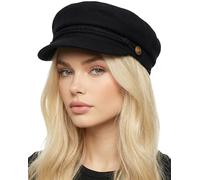 Funky Junque Greek Fisherman Newsboy Flat Cap - Stylish Versatile Hat, Wool - Black, One Size