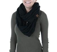 Funky Junque Infinity Scarf for Women - Oversized Chunky Cable Knit Warm Winter Women's Infinity Neck Scarves Circle Wrap, Black., 61 inches x 12 inches