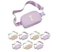 Funky Junque Personalized Chenille Letter Belt Bag for Girls | Initial Fanny Packs for Kids Ages 4-12 | Adjustable Crossbody Purse & Fanny Pack Girls Love | Stylish, Durable and Water-Resistant