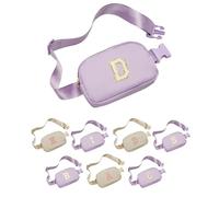 Funky Junque Personalized Chenille Letter Belt Bag for Girls | Initial Fanny Packs for Kids Ages 4-12 | Adjustable Crossbody Purse & Fanny Pack Girls Love | Stylish, Durable and Water-Resistant