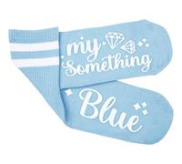Funky Junque Socks for Women Bridesmaid Gifts Bachelorette Party Favors Bridal Shower White Black Squad Bride to Be, My Something Blue (Powder Blue), One Size