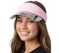 Funky Junque Sun Visors for Women UV Protection Holographic Brim UPF 50 Adjustable Golf Tennis Pickleball Beach Summer, pink, One Size