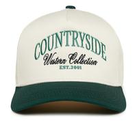 Funky Junque Vintage Canvas Snapback Hat - Adjustable 2 Tone Cap for Men Women - Put It On My, Cowboy, Girl Dad, Funny, Countryside Western Collection - Green/Beige, One Size
