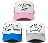 Funky Junque Women's Funny Trucker Hats: Adult Humor for Bachelorette & Girls Trips, Groups 3-25, Mesh Hat - I'll Bring The's, - 3 - Sass Pack, One Size