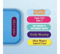 Funky Labels Personalised Stick-On Waterproof Name Labels for Equipment, Dishwasher & Steriliser Safe, Custom Vinyl Name Stickers for Bottles, Lunchboxes, Cups & Sports Gear - Not for Clothes