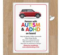 Funky Monkey House Autism Car Sign -DISABILITY ADHD SEN Awareness Sign for Emergency services AUTP2