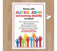 Funky Monkey House Car Sign for Autism DISABILITY ADHD SEN Awareness Sign for Emergency services HANP3