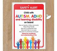 Funky Monkey House Car Sign for Autism -DISABILITY ADHD SEN Awareness Sign for Emergency services SAFC3