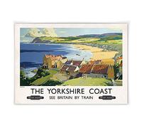 Funky Monkey House Vintage railway poster - A4 - Explore Yorkshire Coast - ROBIN HOOD BAY -LS
