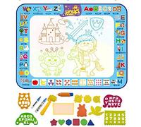 Funky Planet Water Drawing Mat - Aqua Magic Doodle Mat - Mess Free Colouring Baby Paint Mat - Aqua Water Doodle Mat - Mess Free Colouring Mat - Colour Mat with Accessories - Creative Fun in Set