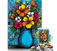 Funky Pop Art Bouquet Jigsaw Puzzles for Teenagers 1000 Piece Puzzle,Decompressing Intellectual Educational Toy Secret Santa Gifts (75x50cm)