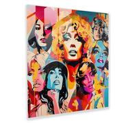 Funky Pop Art Glass Print - Funky, Famous Faces, Glass Print, Glass Wall Art, 20" x 20"