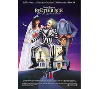 Funky Print Beetlejuice 80's Wall Art Movie Film Poster Art Decor Advertisement various sizes framed/unframed (A4 Framed - Black Frame)