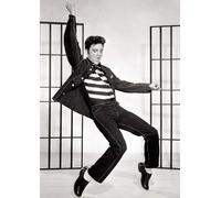 Funky Print Elvis Presley Dancing Jailhouse Rock Wall Art Poster (A2 420 x 594mm)