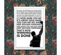 Funky Print Rocky Balboa Sylvester Stallone A3 Unframed Motivation Quote Poster Sport Boxing Photo Inspiration Winner Picture (A3 Framed - White Frame)