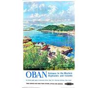 Funky Print Vintage British Rail Oban Western Highlands Railway Poster Wall Art A3 & A4
