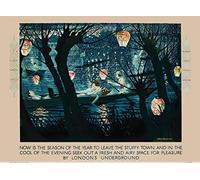 Funky Print Vintage London 'Now is The Season', 1925, Reproduction Vintage English Art Deco Travel Poster (A5 147 x 210mm)