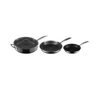 Funky Pro Cookware Frying Pan 3 Pack, 20cm Ceramic, 26cm & 28cm Tri-ply Pro Etched Pans, Compatible All Hobs inc Induction, Non Stick, Stay Cool Handles, Dishwasher Safe, Oven Safe