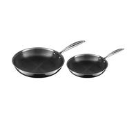 Funky Pro Cookware Frying Pan Twin Pack, 20cm & 26cm Tri-ply Pro Etched Pans, Compatible All Hobs inc Induction, Non Stick, Stay Cool Handles, Dishwasher Safe, Oven Safe