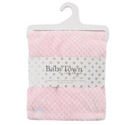 Funky Purple Monkey Baby Town Waffle Wrap, 100% Polyester Plush Fleece, Baby Pink, 75 x 90 cm