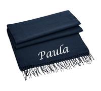Funky Purple Monkey Luxury Personalised Scarf - Custom Embroidered with Name/Initials Ladys scarf (Navy)