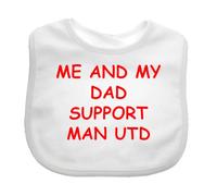 Funky Purple Monkey Me And My Dad Supports MAN UTD Baby Bib choice of colours MANCHESTER UNITED