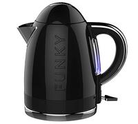 FUNKY Retro Kettle, Large 1.7L Capacity, 3kw Fast Boil with Easy Pour - Black