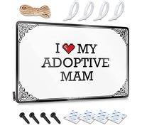 Funky Room Decor Lake Decorations - I Love My Adoptive Mam Waterproof Rustic Wall Hanging(30X40CM)