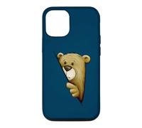 Funky Shy Cartoon Bear Illustration Behind An Edge Case for iPhone 12/12 Pro
