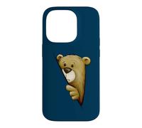 Funky Shy Cartoon Bear Illustration Behind An Edge Case for iPhone 14 Pro