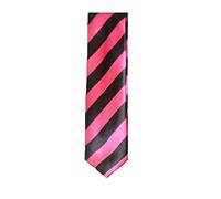 Funky Skinny Ties In Striped Design Inc Pink, Red, Blue Plus More (Pink & Black)