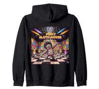 Funky Sloth Moves Disco Dance Party Retro 70s Lover Zip Hoodie