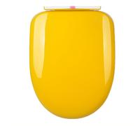 Funky Soft Close Toilet Seat, 40-44cm/15.74-17.32 inch, Quick Release, Adjustable Hinges, Top Fixing, PP Material, U Type - Yellow