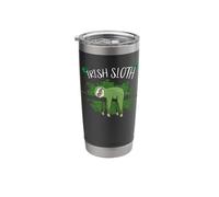 Funky St Pattys Day Chill Out Irish Sloth Shamrocks Stainless Steel Insulated Tumbler