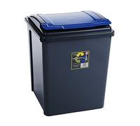 Funky Swing Bins for kitchen, Recycling Bin, Dustbin with Lids, Extra Large and Small Rounded (50L, Blue)