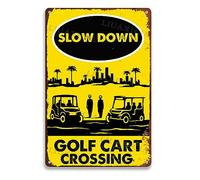 Funky Tin Sign Slow Down Golf Cart Signs Warning For Home Bar Pub Club Cafe Living Room 8.00"x12.00"