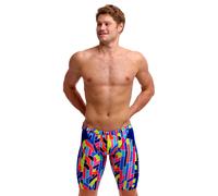Funky Trunks Fault Lines Swim Training Jammer - Blue/Multi - Waist Size 30