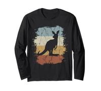 Funky Vintage Marsupial Retro Kangaroo Silhouette Long Sleeve T-Shirt