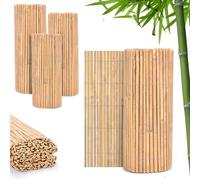 FunkyBuys Bamboo Fence Screening | Natural Slat Fence Panels Garden Screening for Outdoor Wind & Sun Protection | Garden Fence Screening for Privacy Shield (H: 1.2M x L: 4M)