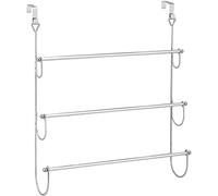 FunkyBuys® Branded Chrome Overdoor Towel Holder 3 Tier (SI-HH1003) Bars Rack Storage Bathroom Home