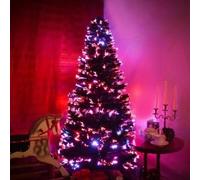FunkyBuys® Green Fibre Optic Christmas Xmas Tree (SI-FO2001) w/Multicolor PLASTIC POT Best - 3ft (80 Tips)