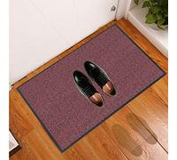 FunkyBuys® Red/Black Heavy Duty Non Slip Rubber Barrier Mat Large & Small Rugs Back Door Hall Kitchen - 60 x 90cm