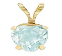 Funkyrox 9ct Yellow Gold Sky Blue Topaz heart shape cage pendant charm/Without chain/Gift box